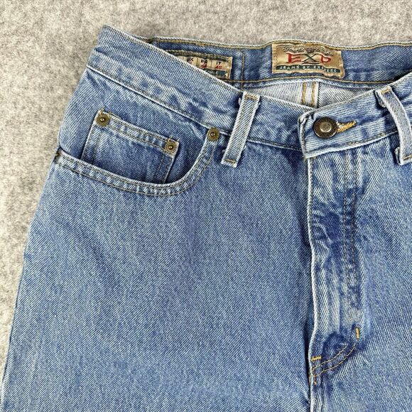 Vintage Express Cut Off Mom Jean Shorts Women 11/12 Blue Medium Wash Made In USA - Picture 2 of 12